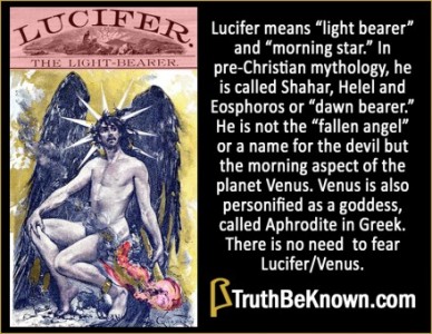 Lucifer, an aspect of the planet Venus
